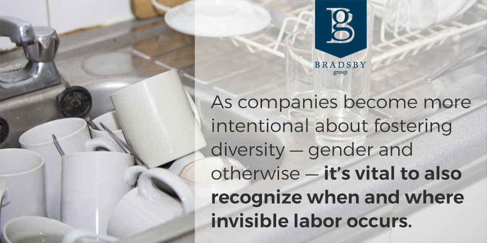 - Bradsby Group As companies become more intentional about fostering diversity — gender and otherwise — it's vital to also recognize when and where invisible labor occurs.