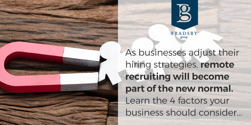 As businesses adjust their hiring strategies, remote recruiting will become part of the new normal. Learn the 4 factors your business should consider...